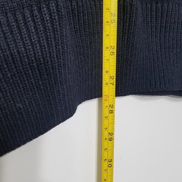 Cobmex Vintage Dark Blue Black Knitted Long Sleeve V-Neck Overside Sweater XL - Picture 6 of 7